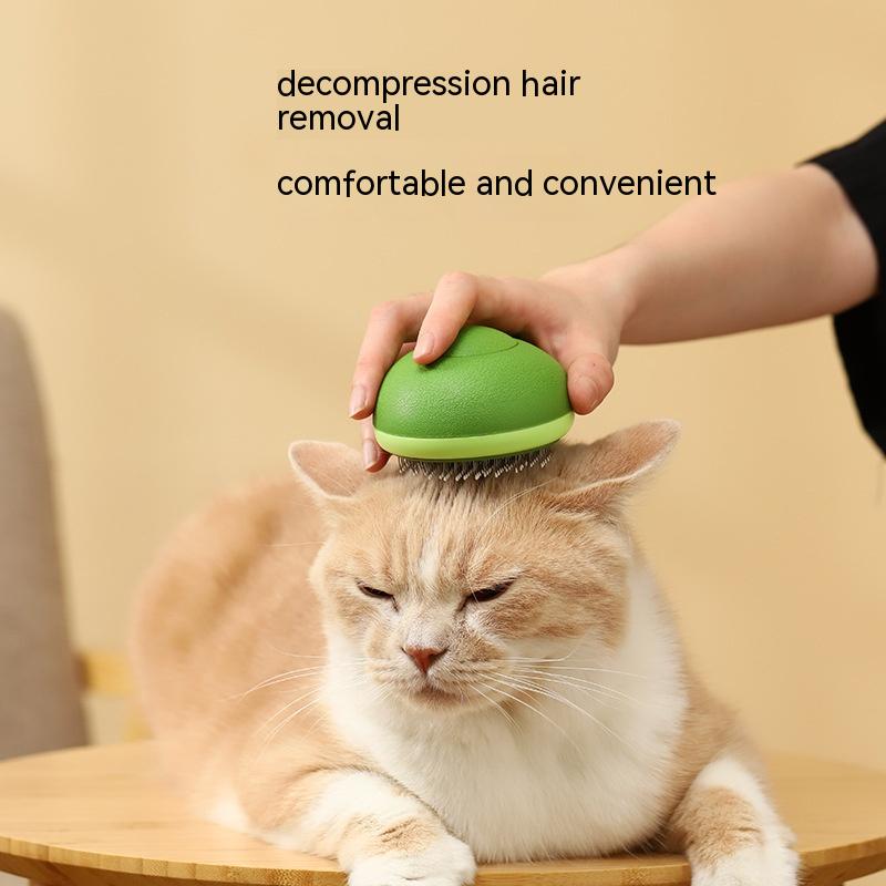 Avocado Shaped 2 In 1 Cat And Dog Grooming Tool Hair Remover Brush With Stainless Steel Needle For Fur Massage