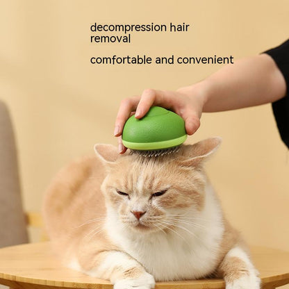 Avocado Shaped 2 In 1 Cat And Dog Grooming Tool Hair Remover Brush With Stainless Steel Needle For Fur Massage