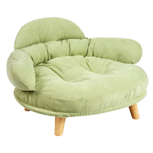 Pawz Elevated Pet Sofa Bed Green XL With Wooden Base