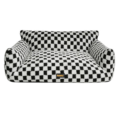 Pawz Plush Checkered Dog Bed And Cat Bed Machine Washable