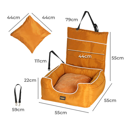 PaWz Pet Car Seat Carrier For Dogs Travel Safety Orange