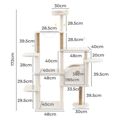 Pawz Cat Tree Tower Large Scratcher Condo House 172cm-1