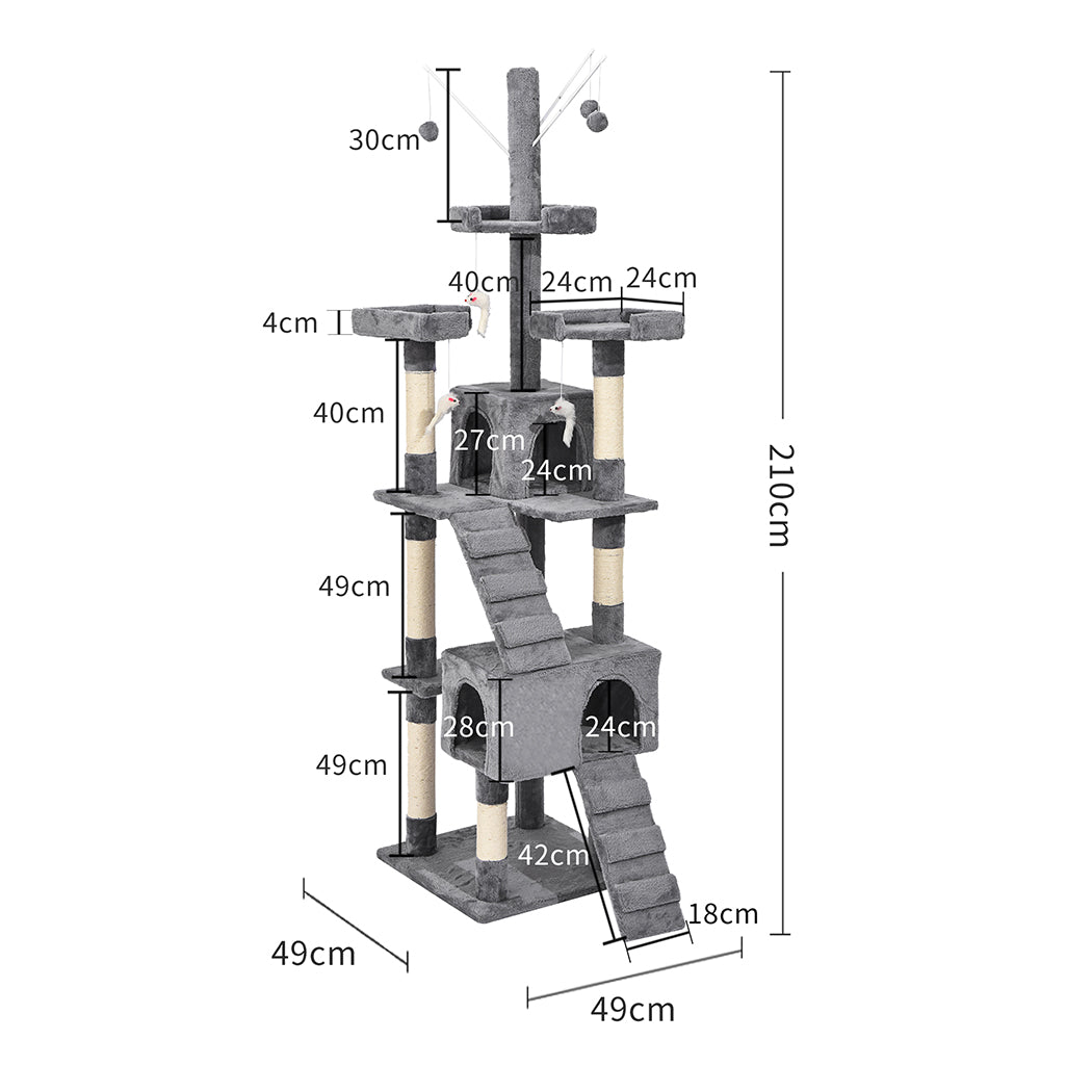 PaWz Cat Tree Scratching Post Scratcher Grey-1