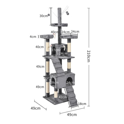 PaWz Cat Tree Scratching Post Scratcher Grey-1