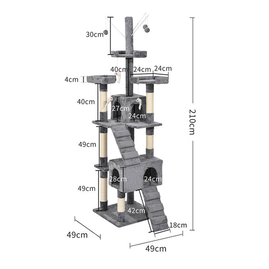 PaWz Cat Tree Scratching Post Scratcher Grey-1