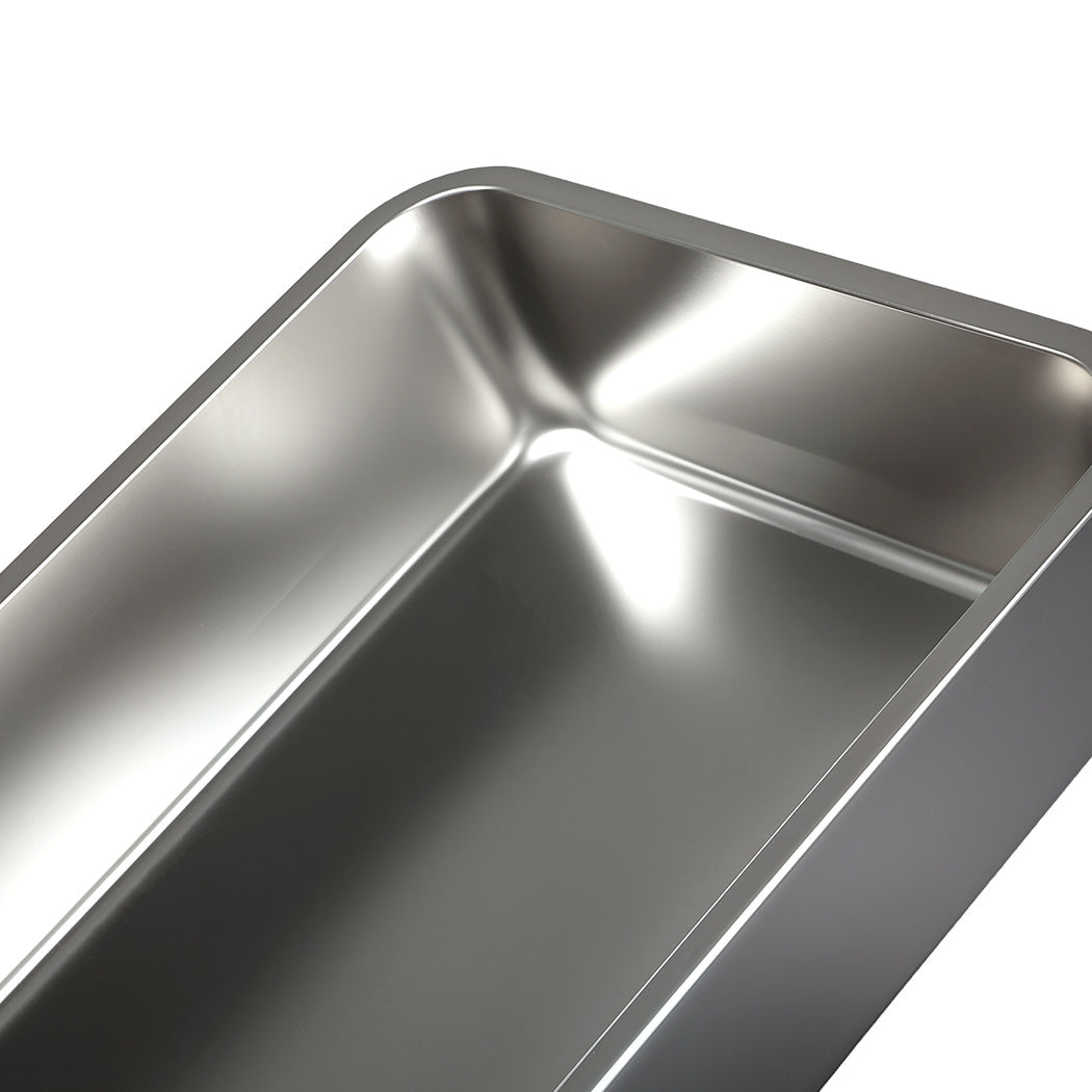 Pawz Stainless Steel Cat Litter Box Large Semi-Enclosed Easy Cleaning Pet Toilet-2