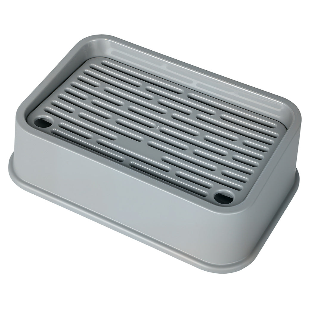 Pawz Stainless Steel Cat Litter Box Large Semi-Enclosed Easy Cleaning Pet Toilet-3