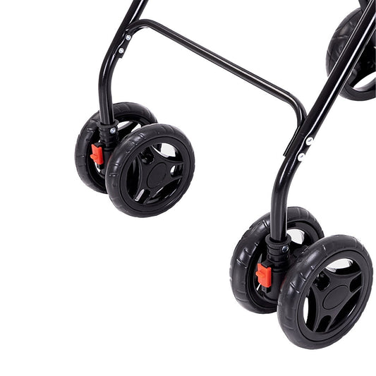 PaWz Two Tier Pet Stroller For Two Dogs Foldable Frame