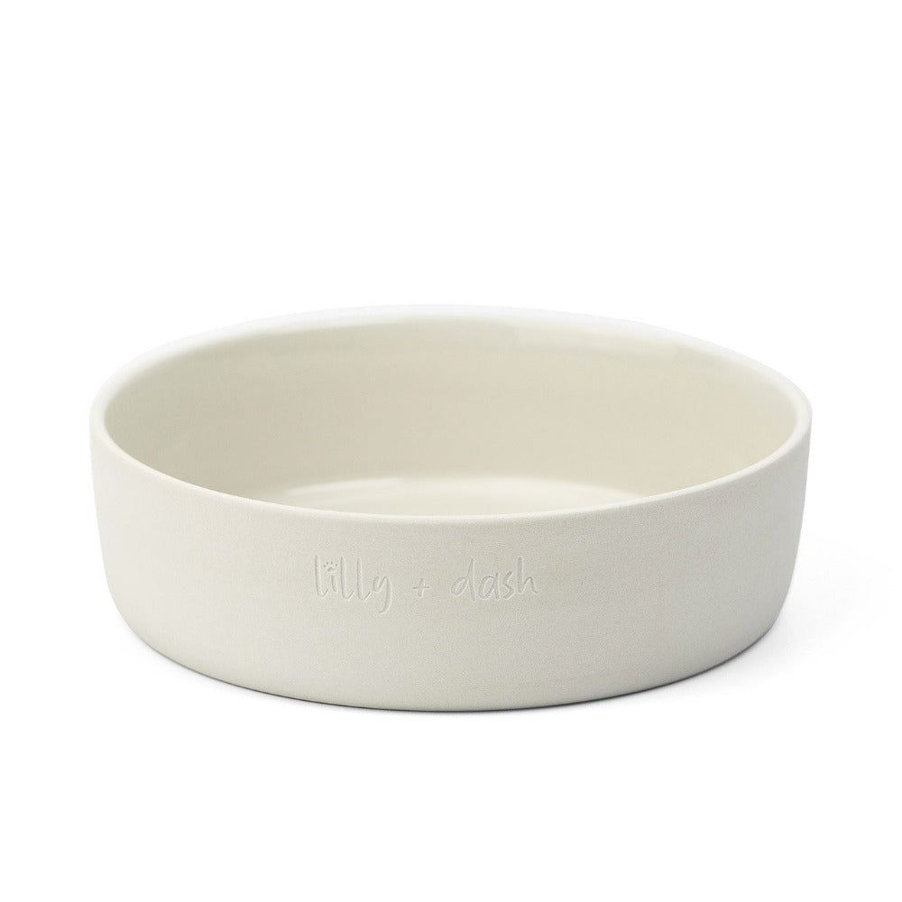 Minimalist Ceramic Pet Bowls Set Microwave Safe Dishwasher Safe Hand Glazed