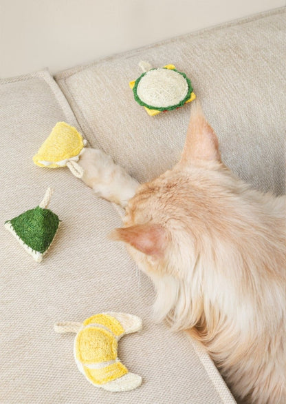 Natural Loofah Catnip Cat Toy Food Shape Series For Dental Health And Eco Friendly Chews