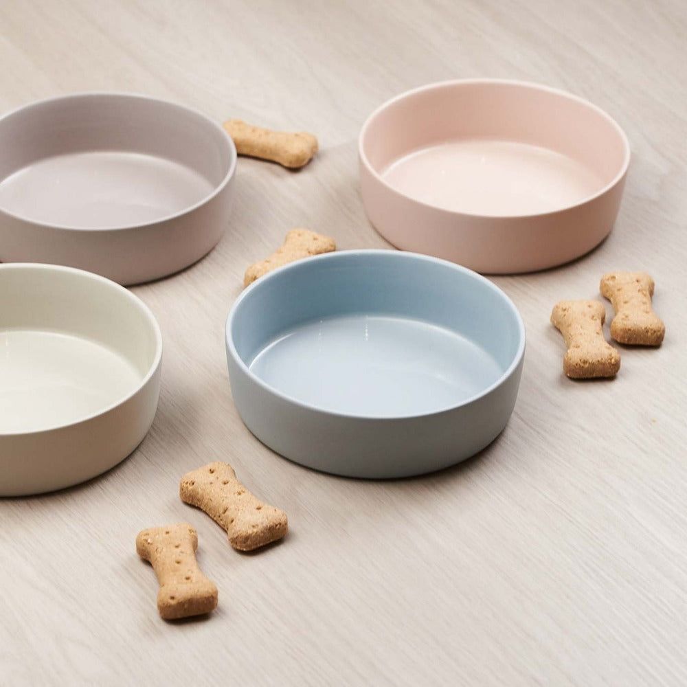 Minimalist Ceramic Pet Bowls Set Microwave Safe Dishwasher Safe Hand Glazed
