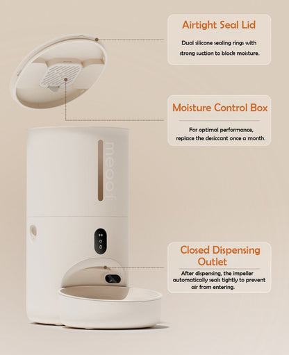 Smart Automatic Pet Feeder With Camera And App Control 4L Capacity For Cats And Dogs WiFi Enabled And Remote Feeding
