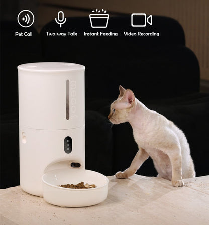 Smart Automatic Pet Feeder With Camera And App Control 4L Capacity For Cats And Dogs WiFi Enabled And Remote Feeding
