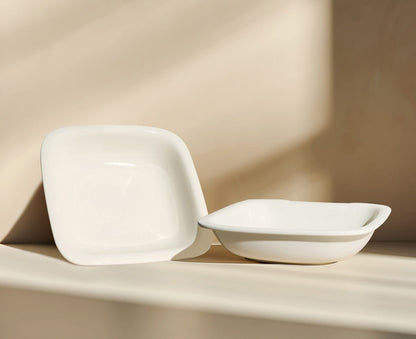 Ceramic Plate Bowl For Smart Privacy Camera Automatic Pet Feeder Shallow Design Reduces Whisker Fatigue