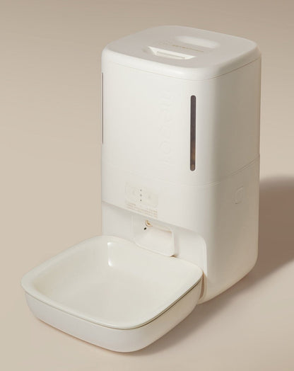 Ceramic Plate Bowl For Smart Privacy Camera Automatic Pet Feeder Shallow Design Reduces Whisker Fatigue