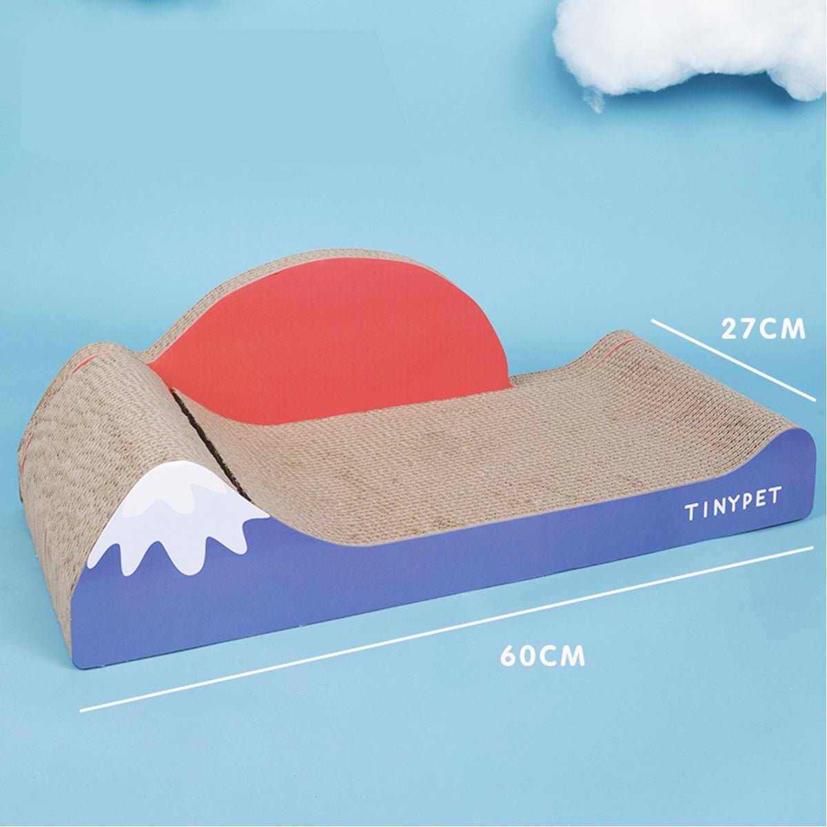 Under Mount Fuji Blue Cat Scratching Board Sofa Wave Design For Sleep Scratch And Play