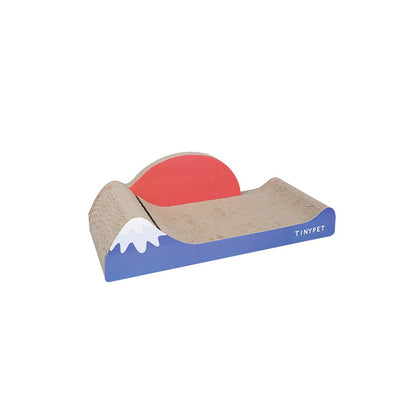 Under Mount Fuji Blue Cat Scratching Board Sofa Wave Design For Sleep Scratch And Play