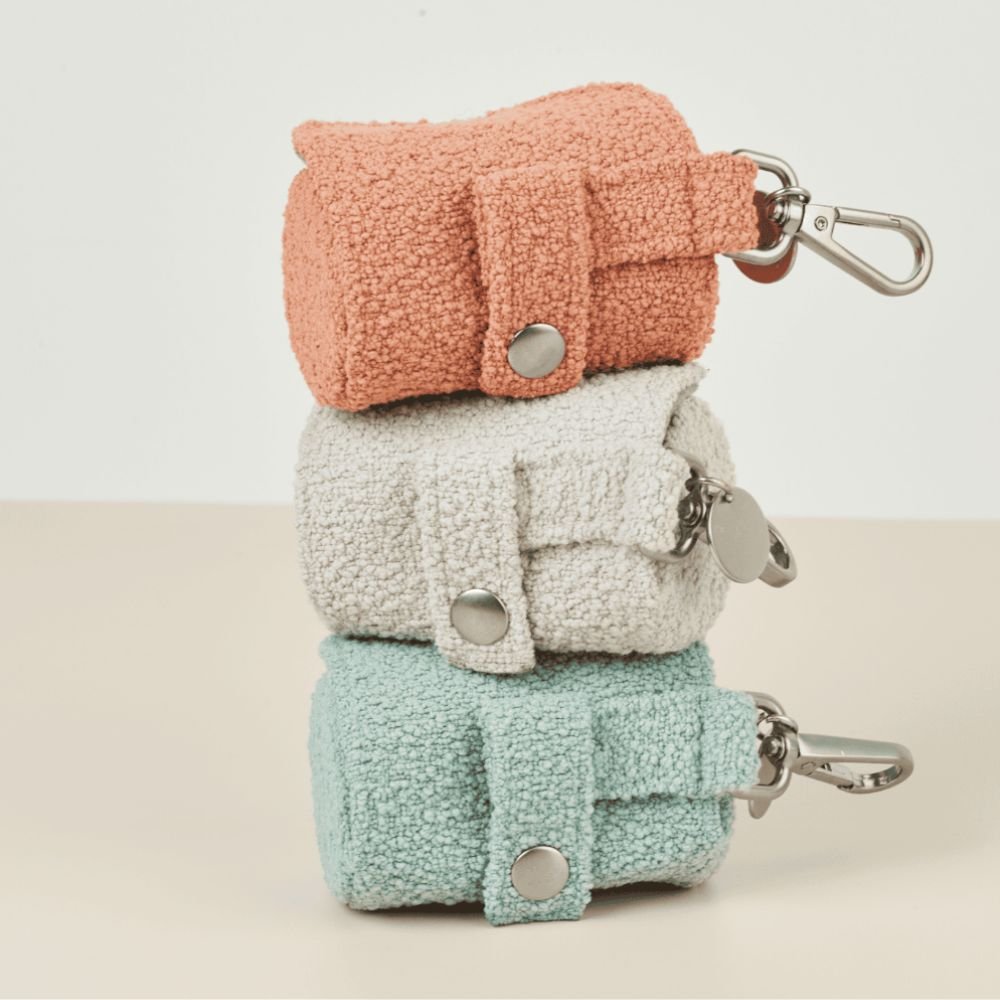 Lilly and Dash Cloud Boucle Waste Bag Holder for Leash 100 Percent Polyester with Dual Connection Points