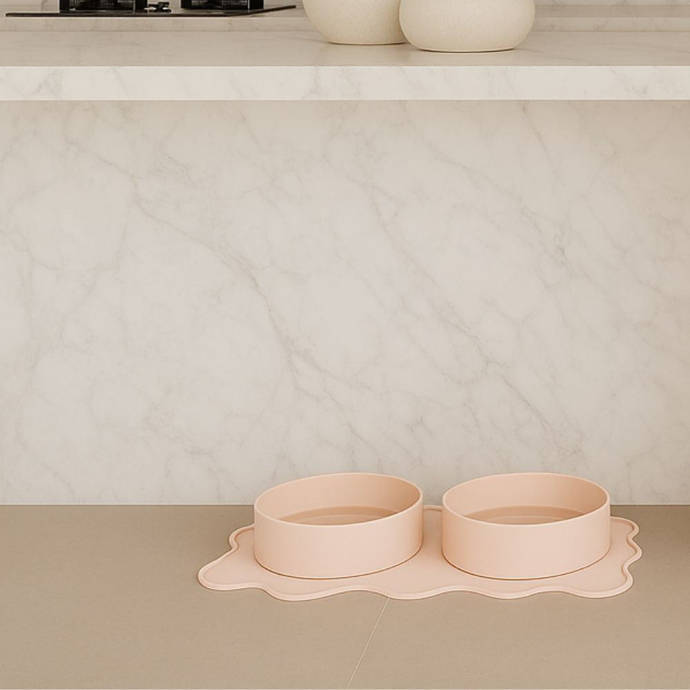 Wave Silicone Placemats 50cm By 27cm Food Grade BPA Free Wipe Clean Set Compatible With Pet Bowls