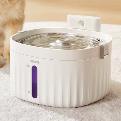 Wireless Smart Sensor Pet Water Fountain With Ceramic Plate Rechargeable Battery Motion Activated Flow Filtration