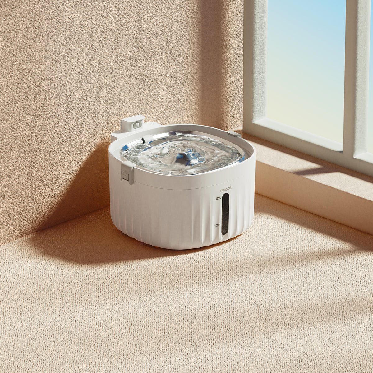 Wireless Smart Sensor Pet Water Fountain With Ceramic Plate Rechargeable Battery Motion Activated Flow Filtration