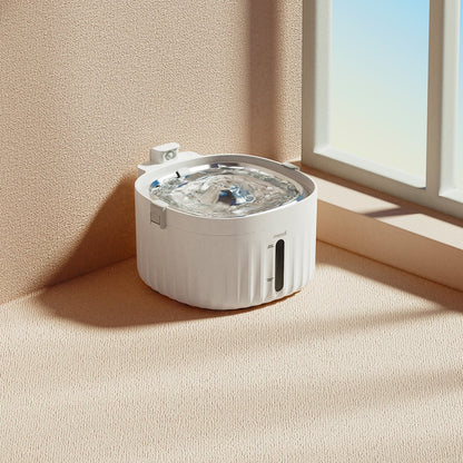 Wireless Smart Sensor Pet Water Fountain With Ceramic Plate Rechargeable Battery Motion Activated Flow Filtration